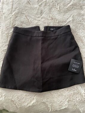 Lulu's Black Textured Mini Skirt